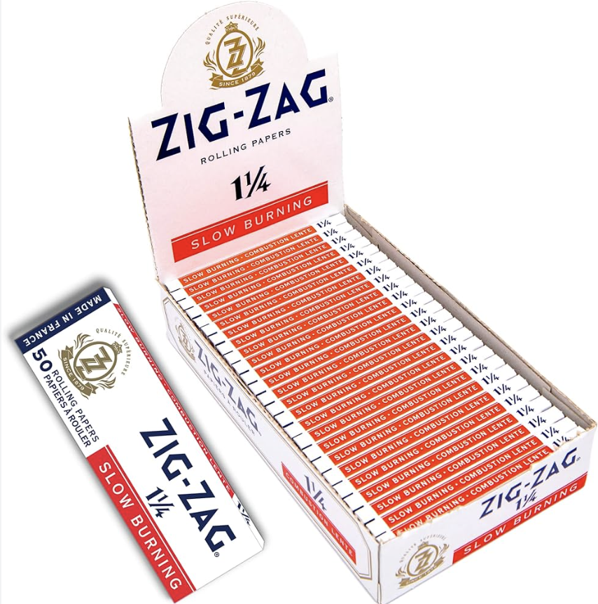 Zig Zag White 1 1/4 Slow Burning Papers